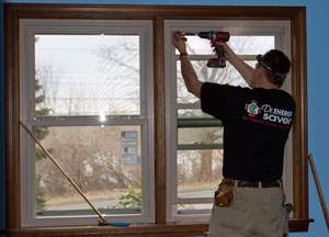 Cutaway view of a replacement window installation in Central MD